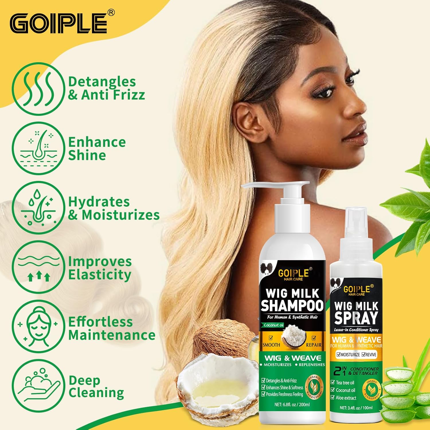 GOIPLE 3 in 1 Wig Care Kit wit - Hair Care Products 评论和价格
