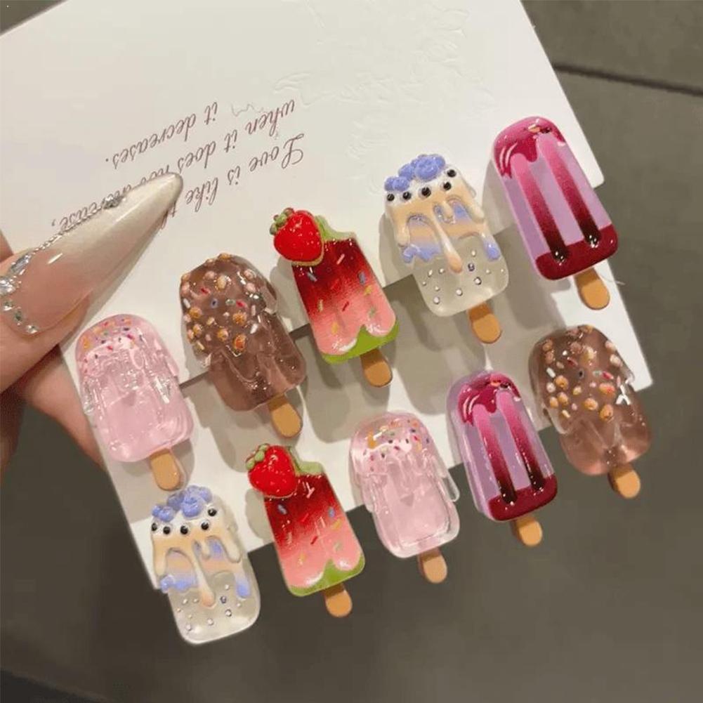 10Pcs Ice Cream Hair Clips Set - Hair Care Lotion 评论和价格